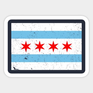 Vintage Distressed Chicago City Flag Sticker